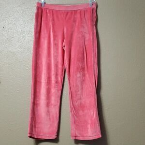 ClimateRight by CuddlDuds Pink Velvet Velour Lounge Pants Sz L Stretch